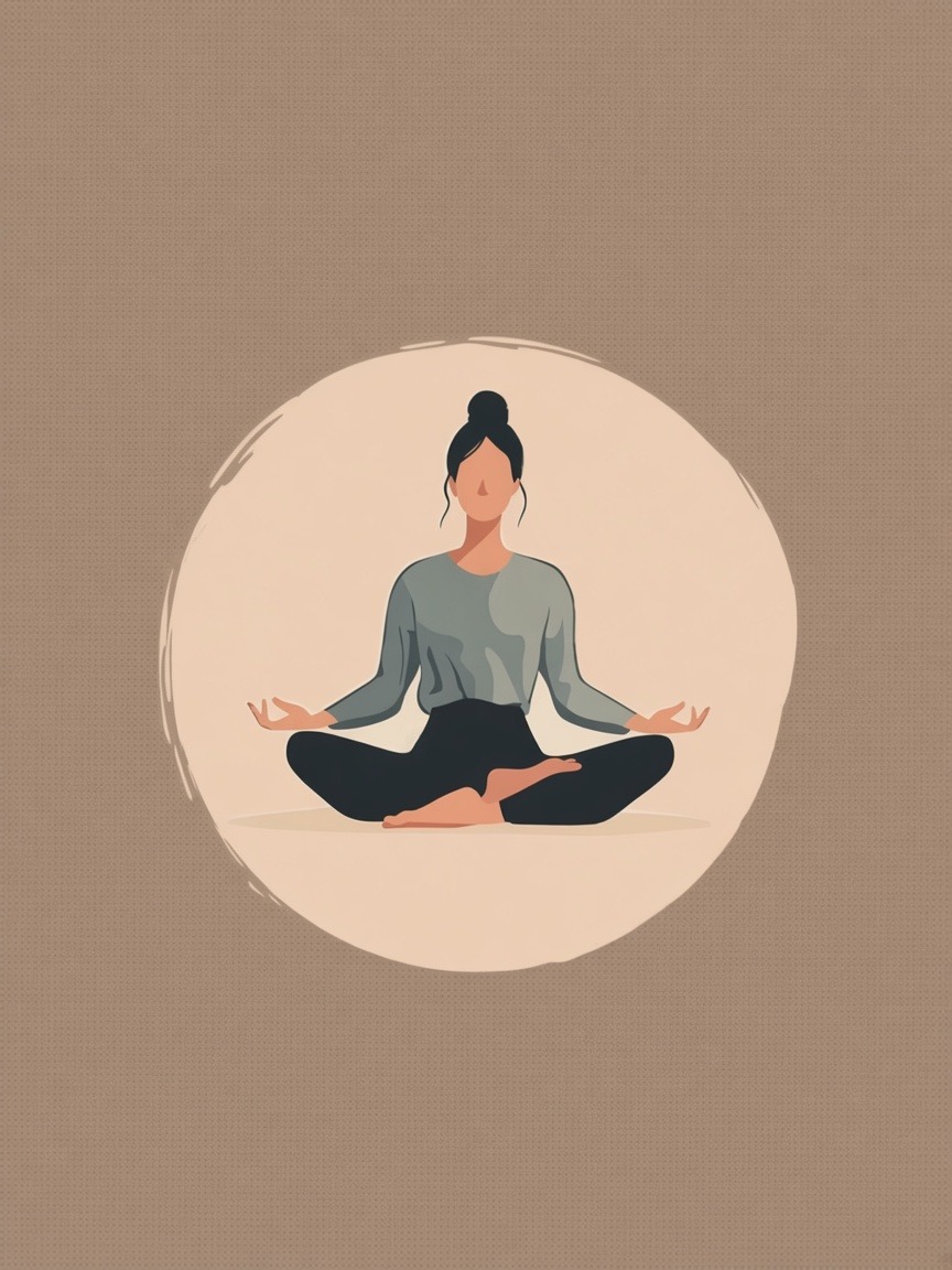 Illustrazione di una persona seduta in meditazione.